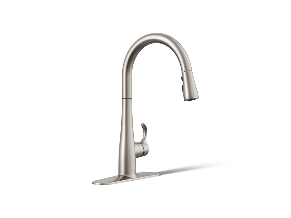 KOHLER K-22036 Simplice Touchless pull-down kitchen sink faucet with three-function sprayhead