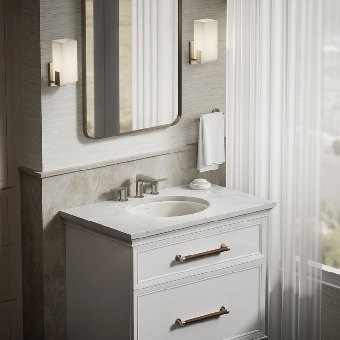KOHLER K-2205-G Caxton 19-1/4" oval undermount bathroom sink with glazed underside, no overflow