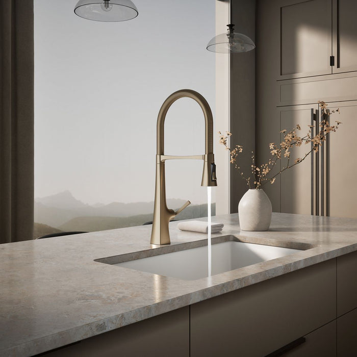 KOHLER K-22060 Graze Semi-professional kitchen sink faucet with three-function sprayhead
