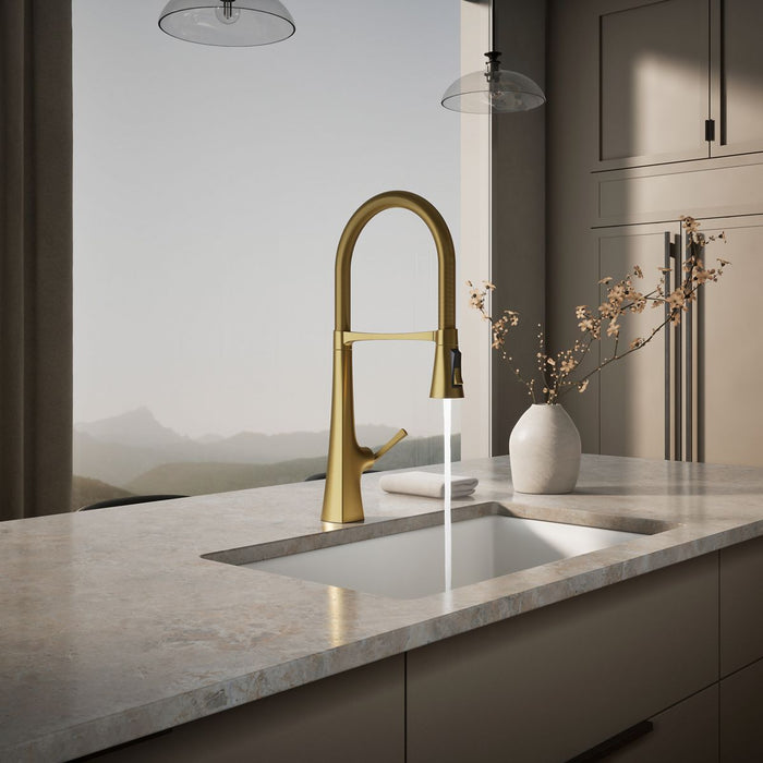 KOHLER K-22060 Graze Semi-professional kitchen sink faucet with three-function sprayhead