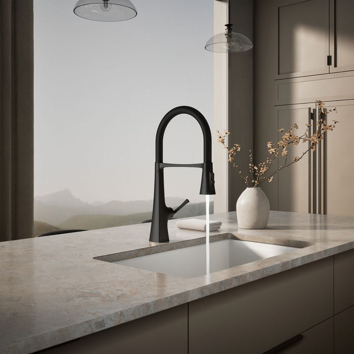 KOHLER K-22061 Graze Semi-professional kitchen sink faucet with three-function sprayhead