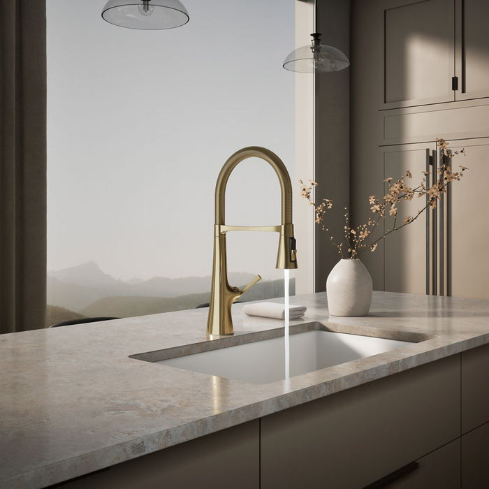 KOHLER K-22061 Graze Semi-professional kitchen sink faucet with three-function sprayhead