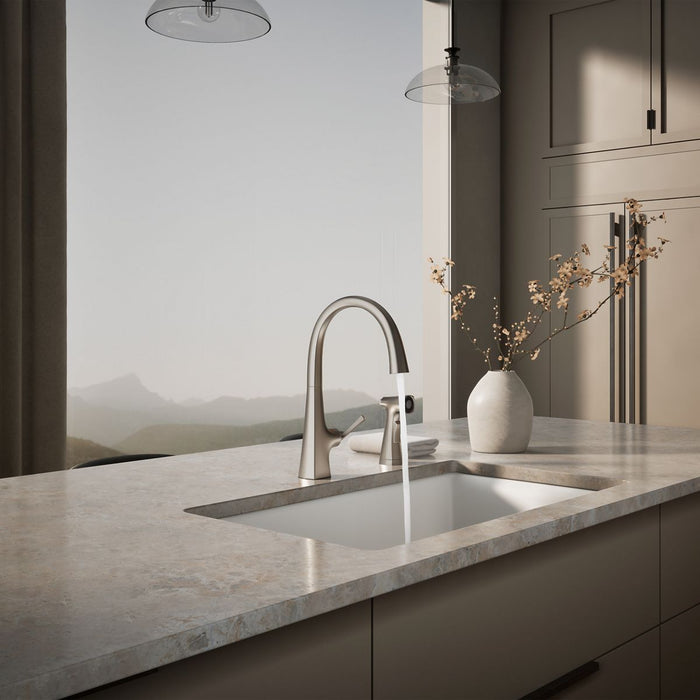 KOHLER K-22064 Graze Single-handle kitchen sink faucet with two-function side sprayer