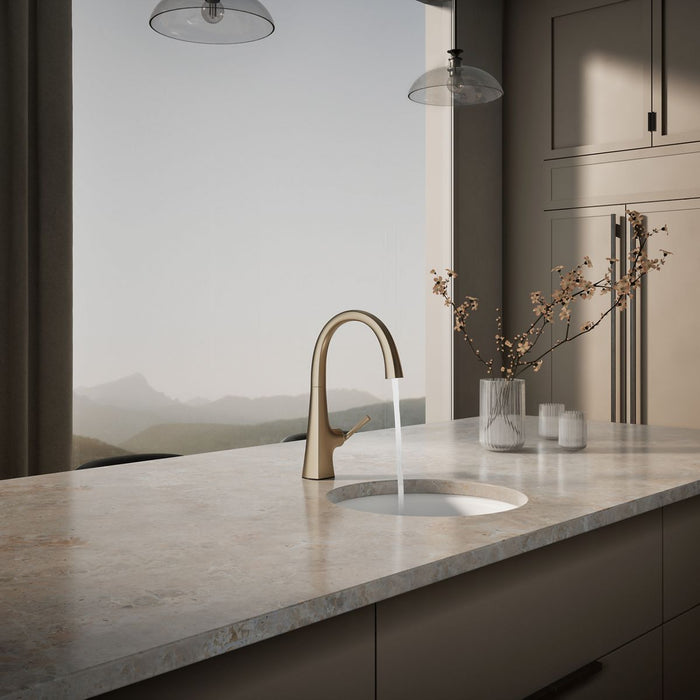 KOHLER K-22065 Graze Single-handle bar sink faucet, vibrant brushed bronze - view 3
