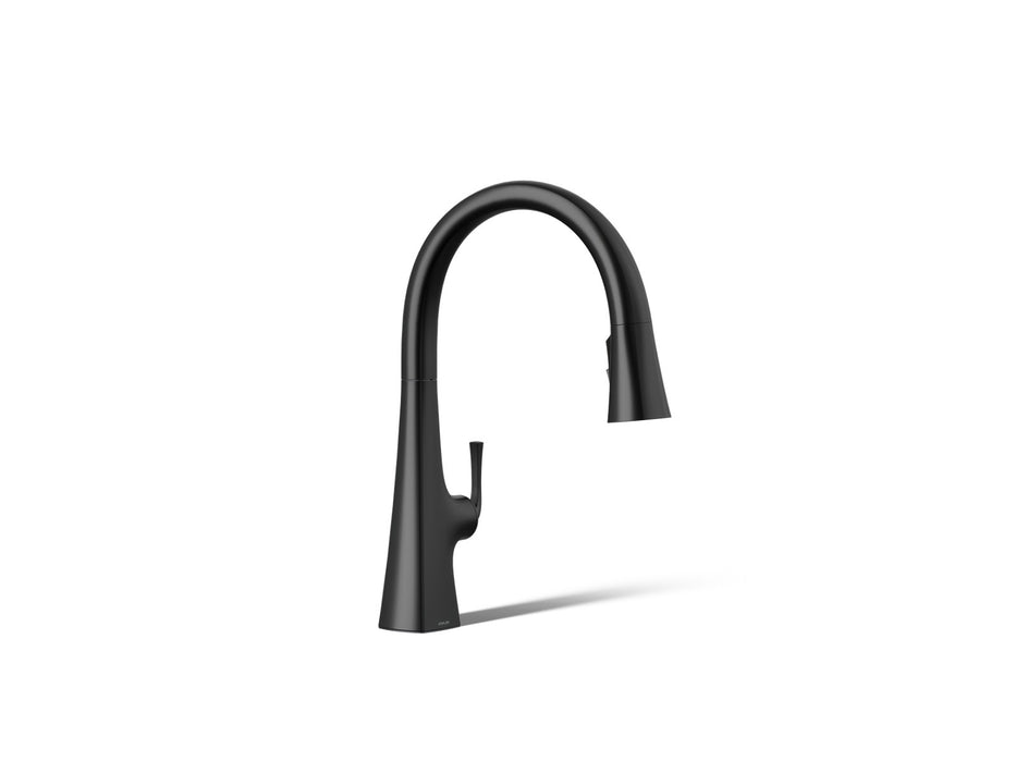 KOHLER K-22068 Graze Touchless pull-down kitchen sink faucet with three-function sprayhead