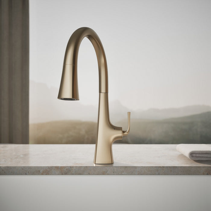 KOHLER K-22068 Graze Touchless pull-down kitchen sink faucet with three-function sprayhead