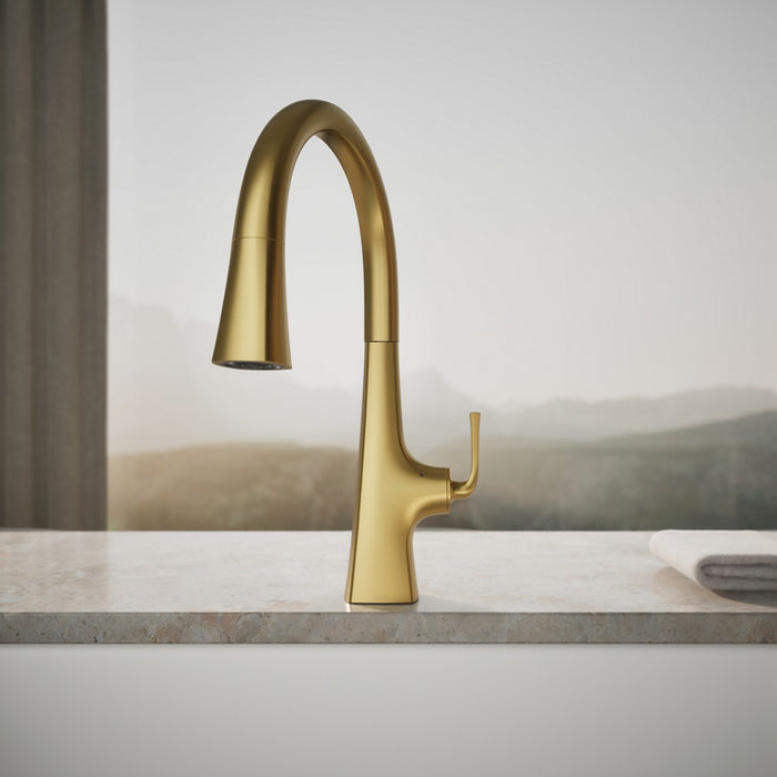 KOHLER K-22068 Graze Touchless pull-down kitchen sink faucet with three-function sprayhead
