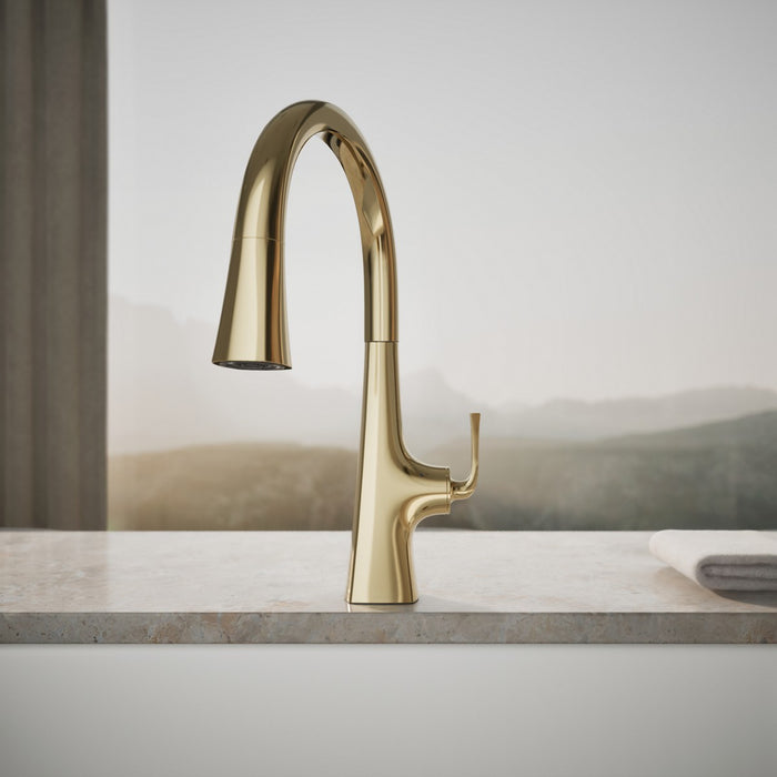 KOHLER K-22068 Graze Touchless pull-down kitchen sink faucet with three-function sprayhead