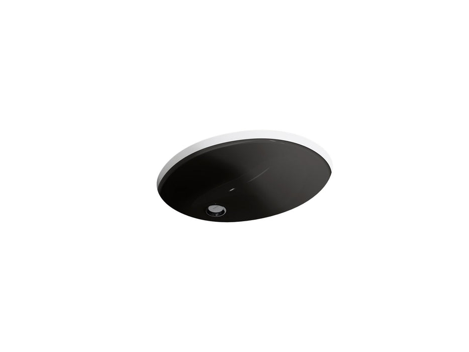KOHLER K-2210 Caxton 19-1/4" oval undermount bathroom sink, black black