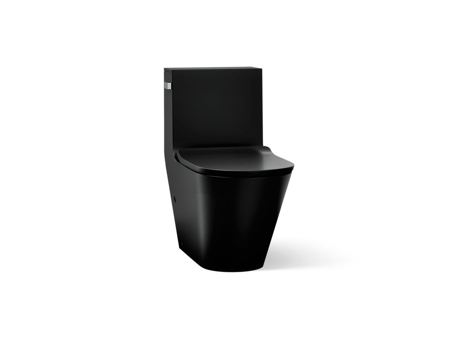 KOHLER K-22378-TBH Brazn One-piece Compact Elongated Toilet with Skirted Trapway, Dual-flush, Honed Black - 3/4 view of produ