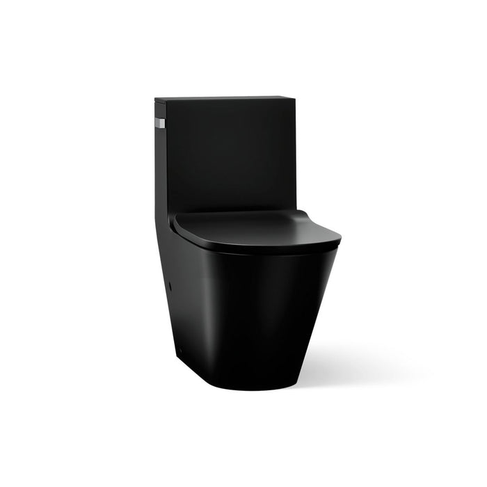 KOHLER K-22378-TBH Brazn One-piece Compact Elongated Toilet with Skirted Trapway, Dual-flush, Honed Black - 3/4 view of produ