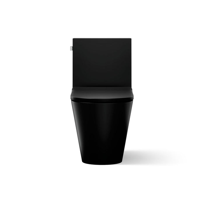 KOHLER K-22378-TBH Brazn One-piece Compact Elongated Toilet with Skirted Trapway, Dual-flush, Honed Black - front view of pro