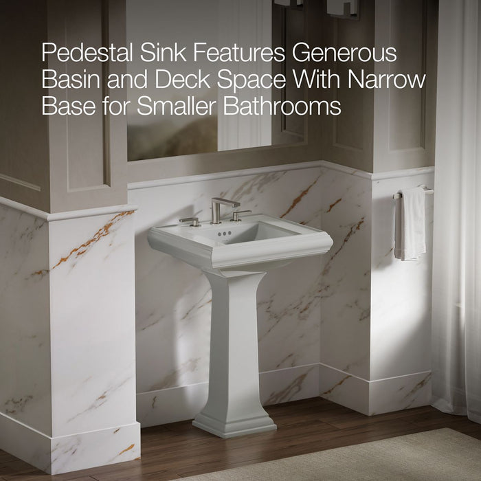 KOHLER K-2238-8 Memoirs 24-1/4" rectangular pedestal bathroom sink