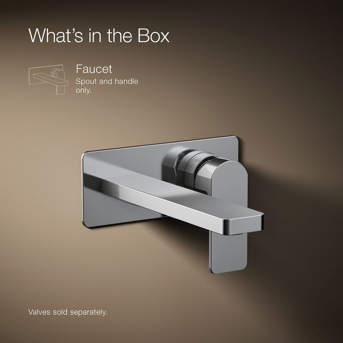 KOHLER K-22567-4 Parallel Wall-mount single-handle bathroom sink faucet, 1.2 gpm