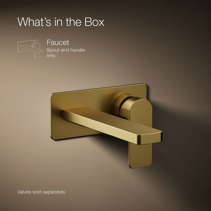 KOHLER K-22567-4 Parallel Wall-mount single-handle bathroom sink faucet, 1.2 gpm