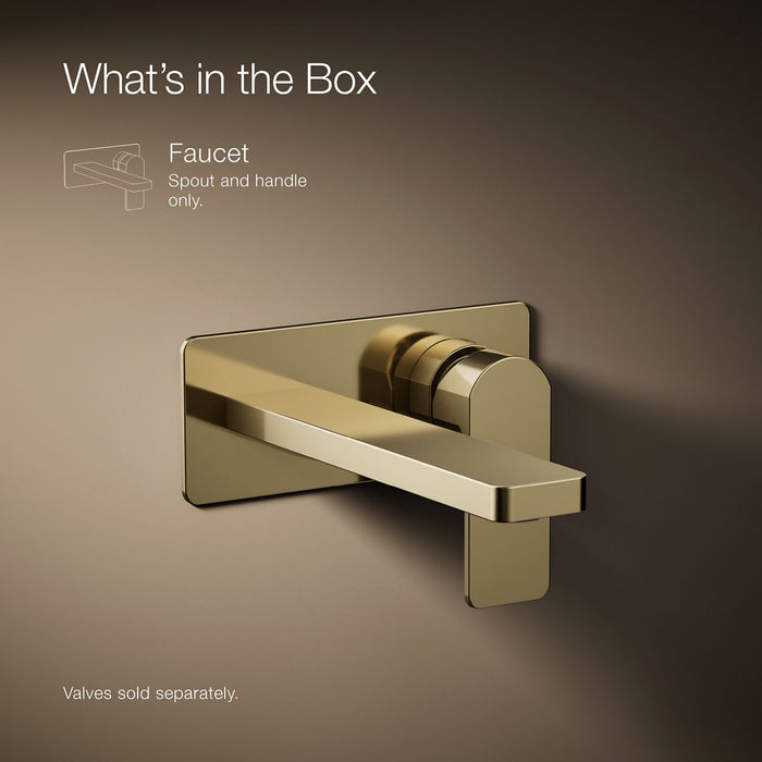 KOHLER K-22567-4 Parallel Wall-mount single-handle bathroom sink faucet, 1.2 gpm