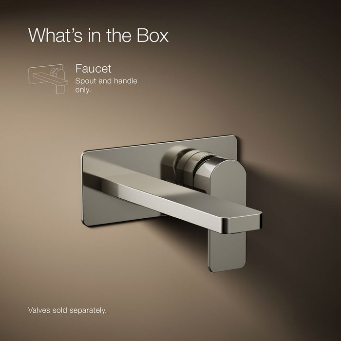 KOHLER K-22567-4 Parallel Wall-mount single-handle bathroom sink faucet, 1.2 gpm