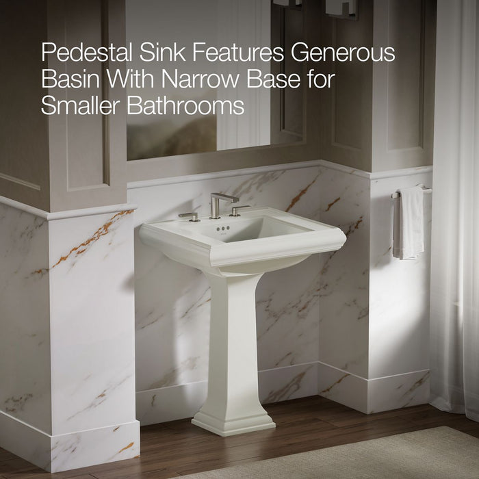 KOHLER K-2258-8 Memoirs 27-1/4" rectangular pedestal bathroom sink