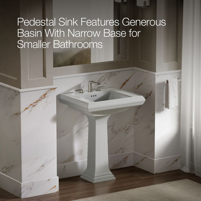 KOHLER K-2258-8 Memoirs 27-1/4" rectangular pedestal bathroom sink