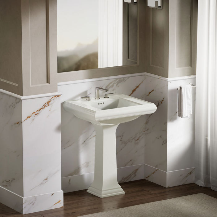 KOHLER K-2259-8 Memoirs Pedestal/console table bathroom sink basin with 8" widespread faucet holes