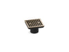 KOHLER K-22665 Clearflo Square brass tile-in shower drain (drain body not included), vibrant brushed bronze