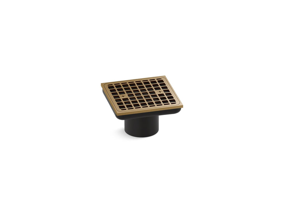 KOHLER K-22665 Clearflo Square brass tile-in shower drain (drain body not included), vibrant brushed moderne brass