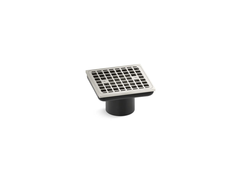 KOHLER K-22665 Clearflo Square brass tile-in shower drain (drain body not included), vibrant polished nickel