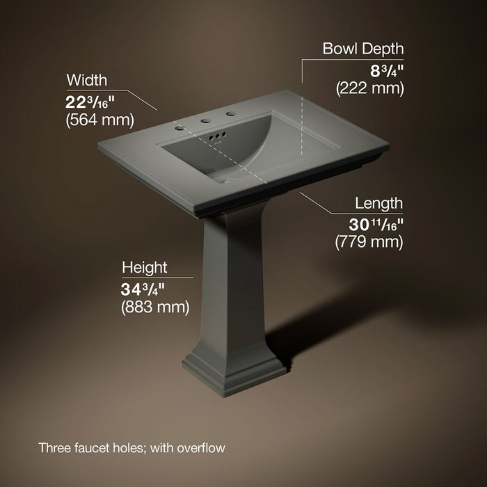 3/4 view of product with dimensions
