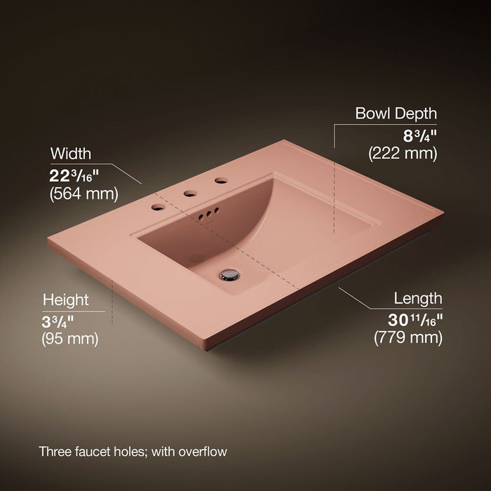 KOHLER K-2269-8 Memoirs 30" pedestal/console table bathroom sink