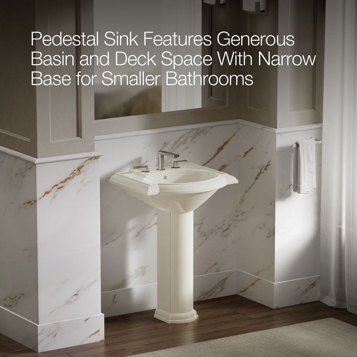 KOHLER K-2286-8 Devonshire 24-1/4" rectangular pedestal bathroom sink