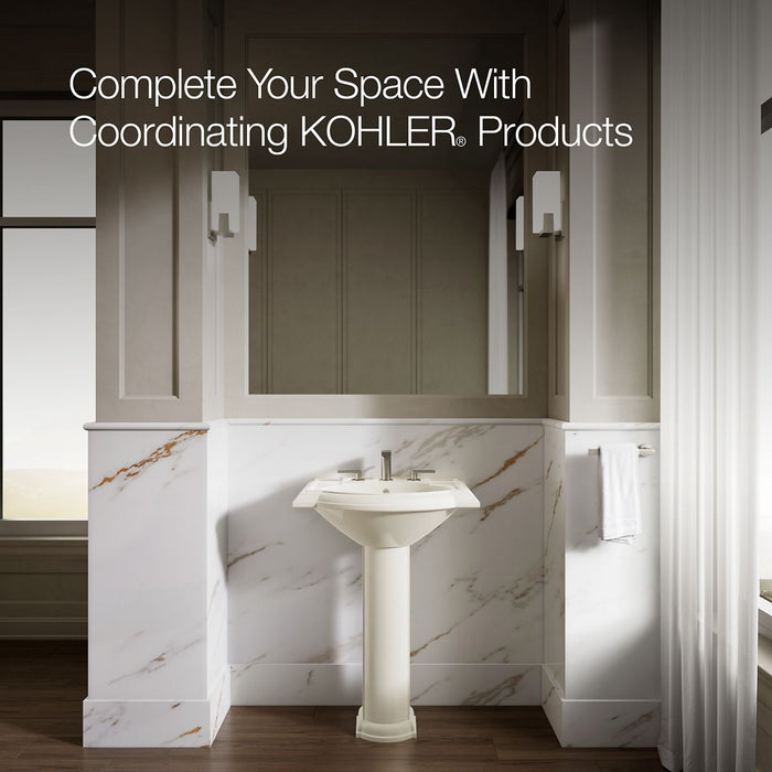 KOHLER K-2286-8 Devonshire 24-1/4" rectangular pedestal bathroom sink