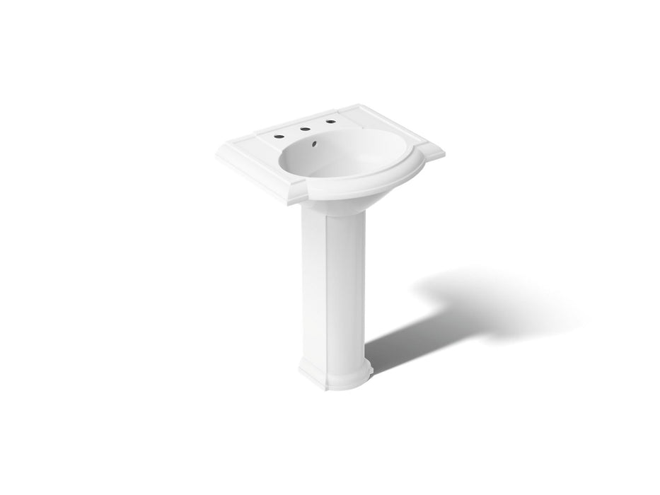 KOHLER K-2286-8 Devonshire 24-1/4" rectangular pedestal bathroom sink