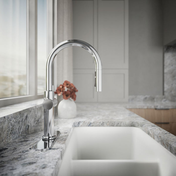 KOHLER K-22972 Crue Pull-down kitchen sink faucet with three-function sprayhead