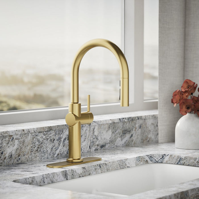 KOHLER K-22972 Crue Pull-down kitchen sink faucet with three-function sprayhead