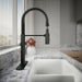 KOHLER K-22973 Crue Semi-professional kitchen sink faucet with three-function sprayhead, matte black - view 2