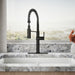 KOHLER K-22973 Crue Semi-professional kitchen sink faucet with three-function sprayhead, matte black - view 4