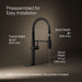KOHLER K-22973 Crue Semi-professional kitchen sink faucet with three-function sprayhead, matte black - view 5