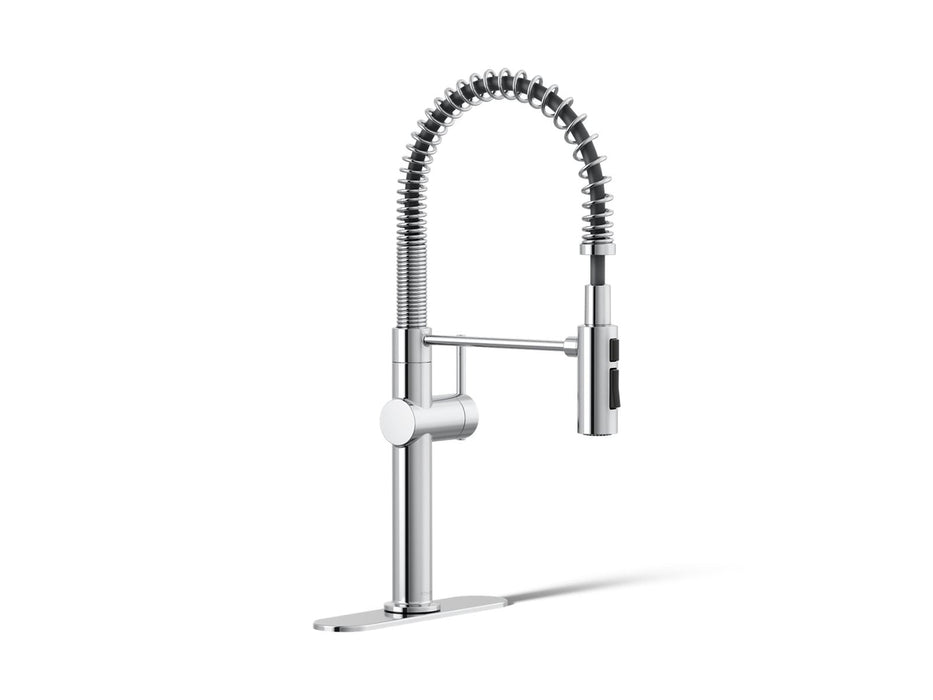 KOHLER K-22973 Crue Semi-professional kitchen sink faucet with three-function sprayhead, polished chrome