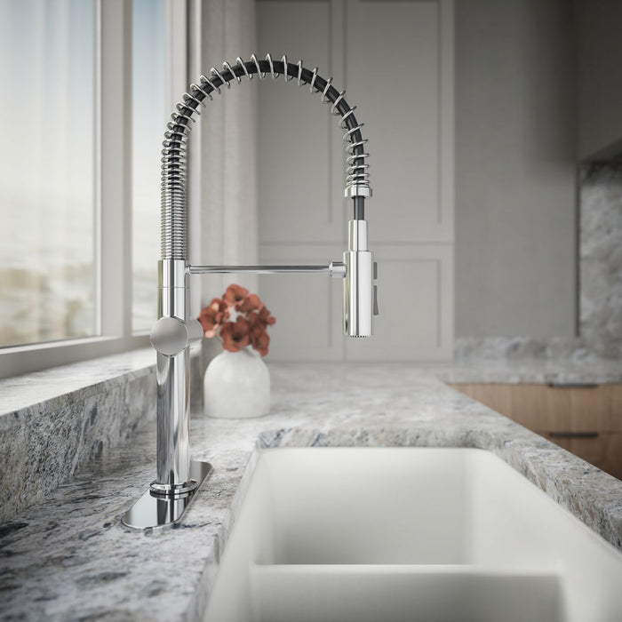 KOHLER K-22973 Crue Semi-professional kitchen sink faucet with three-function sprayhead, polished chrome - view 2