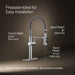 KOHLER K-22973 Crue Semi-professional kitchen sink faucet with three-function sprayhead, polished chrome - view 5