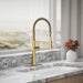 KOHLER K-22973 Crue Semi-professional kitchen sink faucet with three-function sprayhead, vibrant brushed moderne brass -...