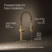 KOHLER K-22973 Crue Semi-professional kitchen sink faucet with three-function sprayhead, vibrant brushed moderne brass -...
