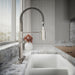 KOHLER K-22973 Crue Semi-professional kitchen sink faucet with three-function sprayhead, vibrant stainless - view 2