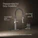 KOHLER K-22973 Crue Semi-professional kitchen sink faucet with three-function sprayhead, vibrant stainless - view 5