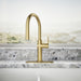 KOHLER K-22974-RT2 Crue Touchless Pull-down Kitchen Sink Faucet with Three-function Sprayhead, Vibrant Brushed Moderne Brass 