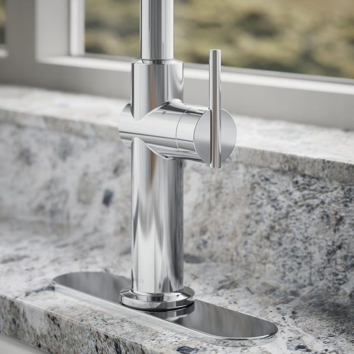 KOHLER K-22974 Crue Touchless Pull-down Kitchen Sink Faucet with Three-function Sprayhead, Polished Chrome - close-up view of