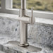 KOHLER K-22974 Crue Touchless Pull-down Kitchen Sink Faucet with Three-function Sprayhead, Vibrant Stainless - close-up view 