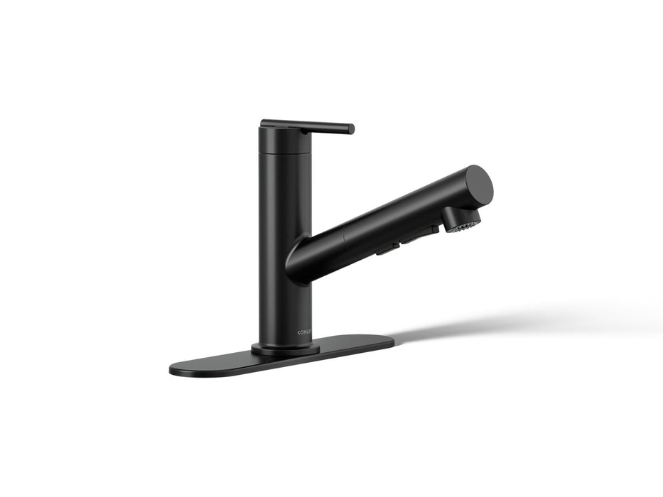 KOHLER K-22976 Crue Pull-out kitchen sink faucet with three-function sprayhead