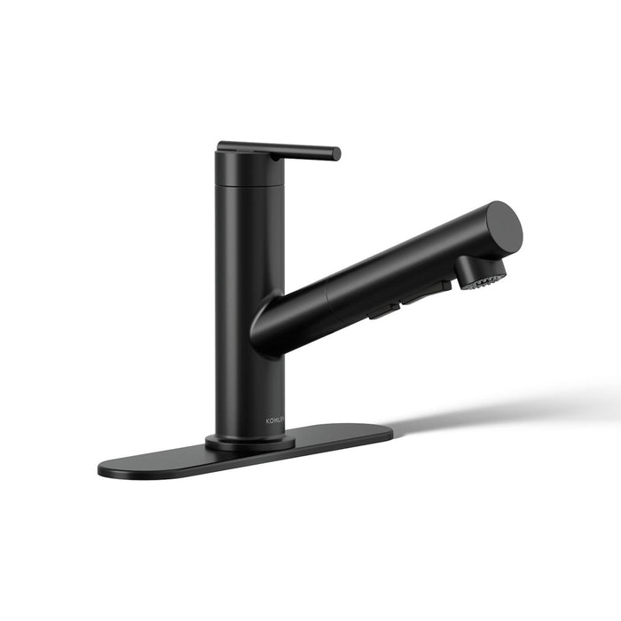 KOHLER K-22976 Crue Pull-out kitchen sink faucet with three-function sprayhead