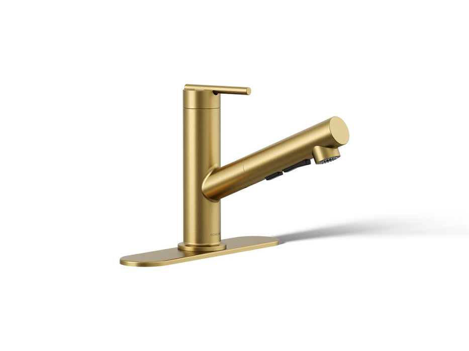 KOHLER K-22976 Crue Pull-out kitchen sink faucet with three-function sprayhead